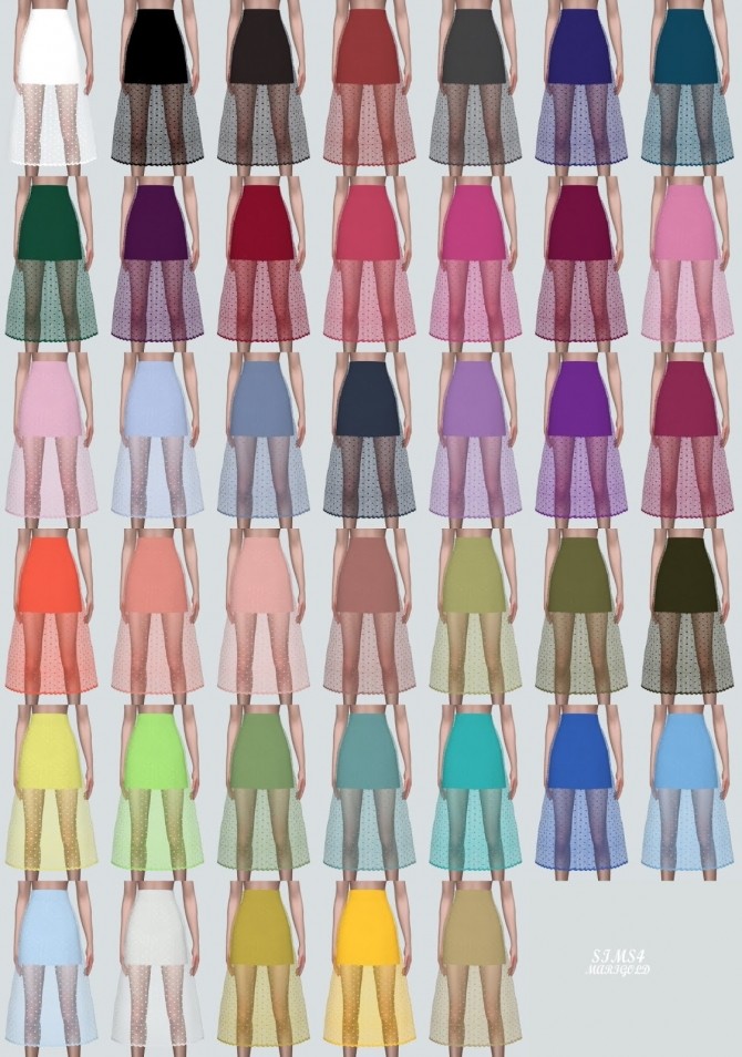 Sims 4 See through Long Skirt at Marigold