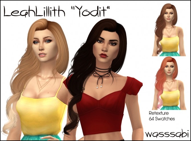 Sims 4 Yodit hair retextured by LeahLillith at Wasssabi Sims