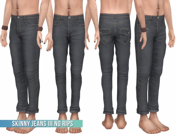 Sims 4 Denim Shirt & Skinny Jeans III No Rips at Busted Pixels