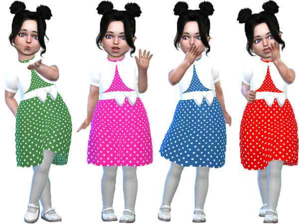 Sims 4 T55 Polka dot toddler dress by TrudieOpp at TSR