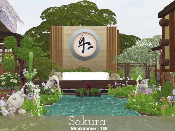 Sims 4 Sakura Japanese styled Spa by Mini Simmer at TSR
