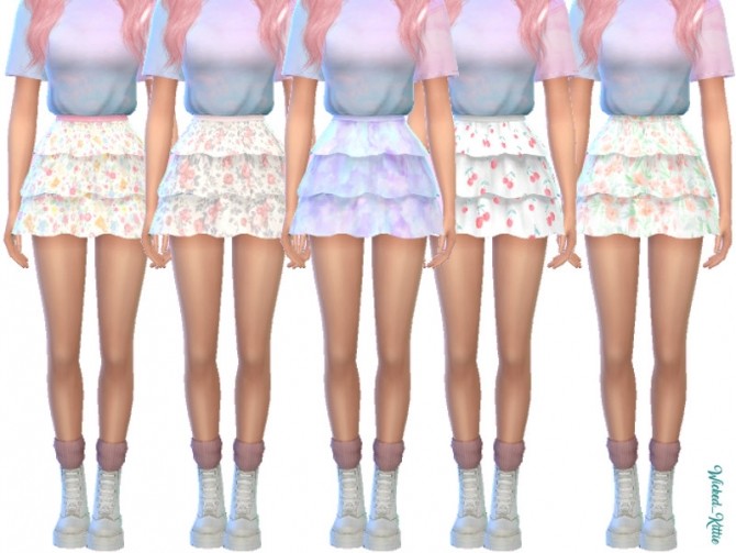 Sims 4 Pastel Frilly Skirts by Wicked Kittie at TSR