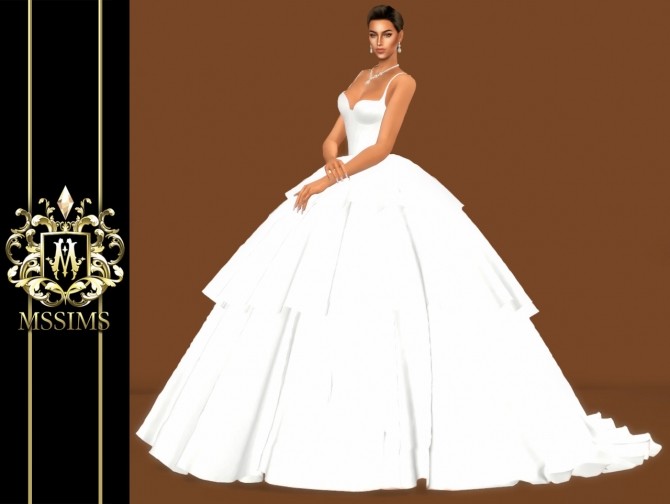 Sims 4 BRIDE WEDDING   TULLE GOWN (P) at MSSIMS