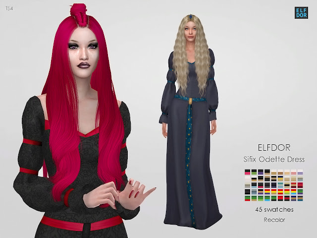Sims 4 Sifix Odette Dress RC at Elfdor Sims