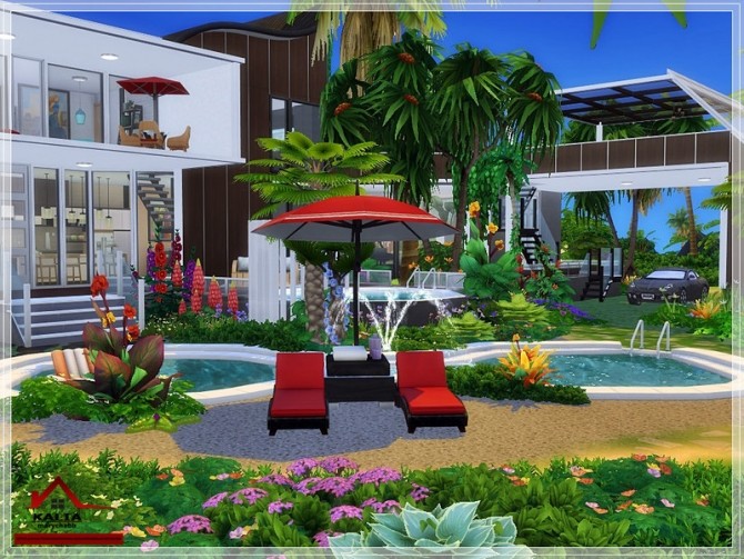 Sims 4 KALIA modern house by marychabb at TSR