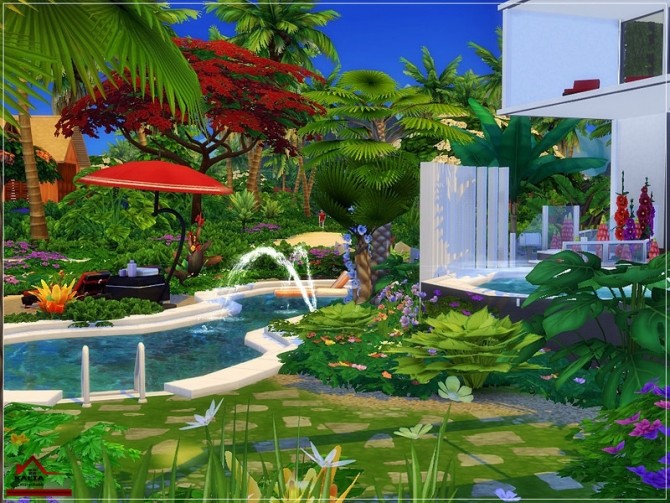 Sims 4 KALIA modern house by marychabb at TSR