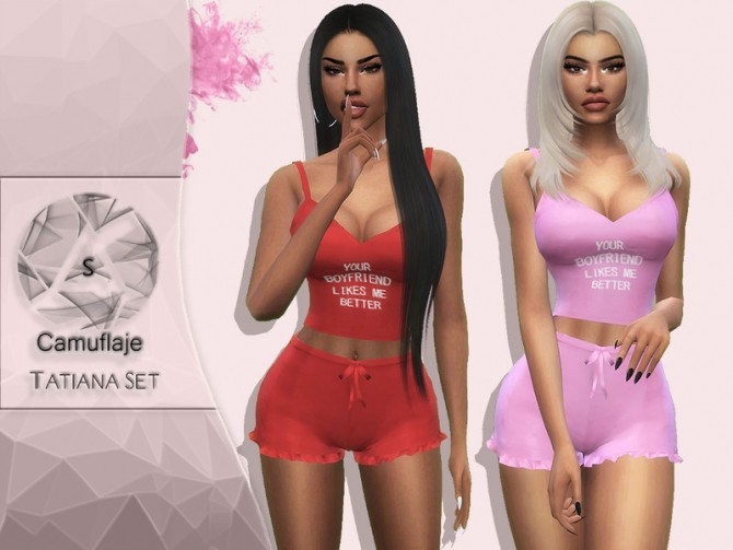 Sims 4 Tatiana Set/Outfit by Camuflaje at TSR