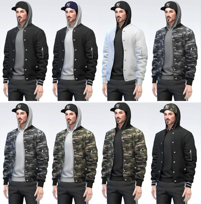 Bomber Jacket With Hoodie Cap At Darte77 Sims 4 Updates