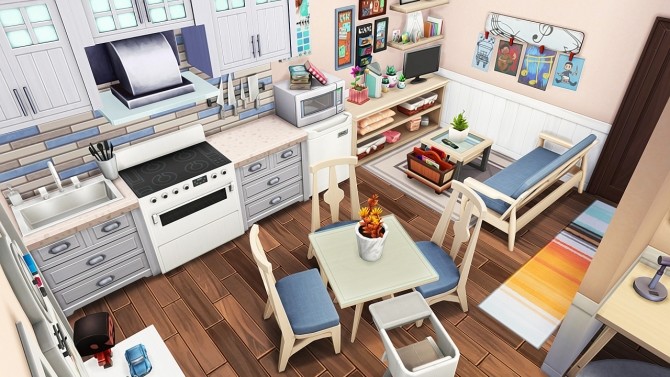 Sims 4 TINY APARTMENT FOR A BIG FAMILY at Aveline Sims