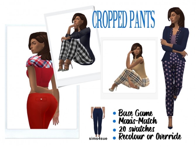 Sims 4 BG CROPPED PANTS at Sims4Sue