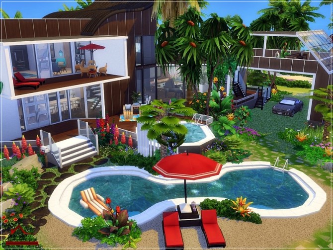 Sims 4 KALIA modern house by marychabb at TSR