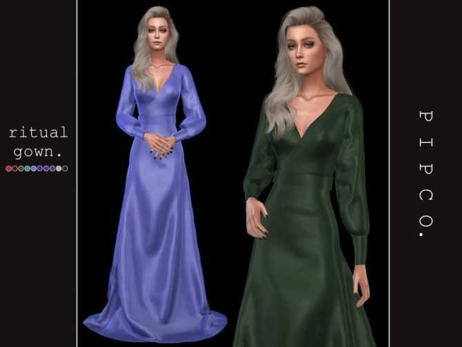 Sims 4 Ritual gown by Pipco at TSR