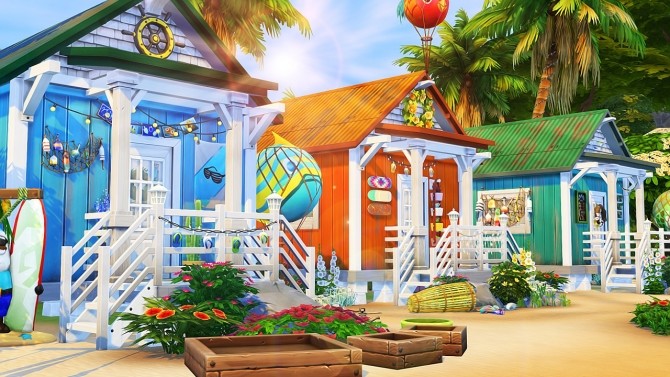 Sims 4 SOLID COLOR TINY BEACH HOUSES at Aveline Sims