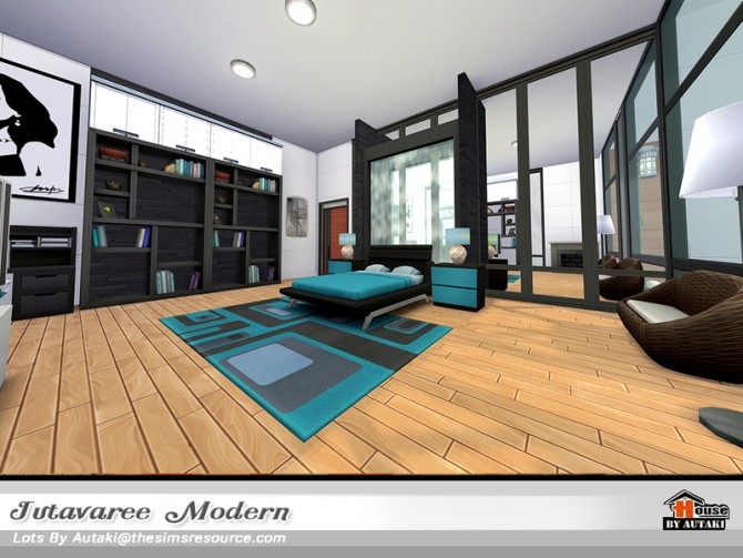 Sims 4 Jutavaree Modern house NoCC by autaki at TSR