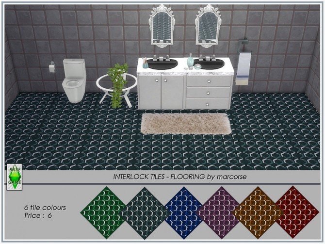 Sims 4 Interlock Tiles Flooring by marcorse at TSR