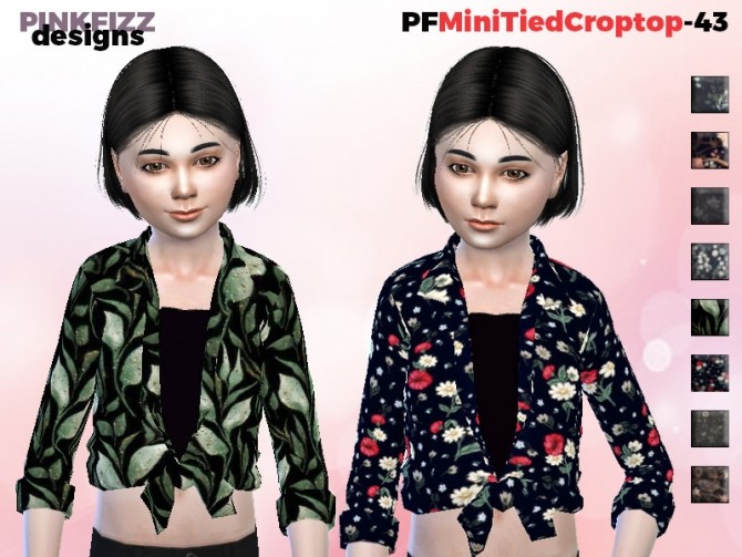 Sims 4 Mini Tied Crop Top PF43 by Pinkfizzzzz at TSR