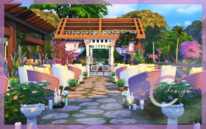 Sims 4 Lavender Wedding Spot by Praline at Cross Design