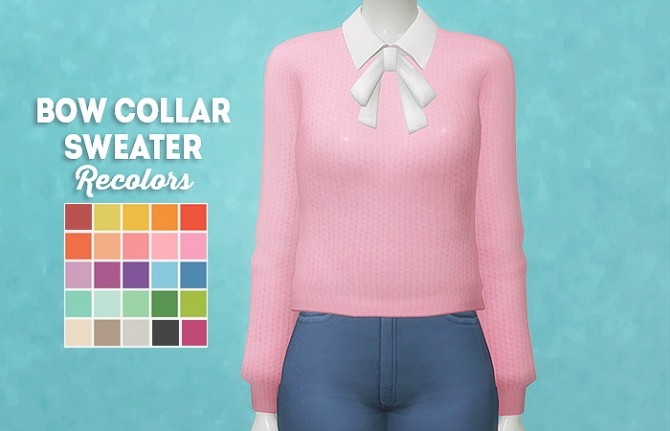 Sims 4 Bow collar sweater recolors at Lina Cherie