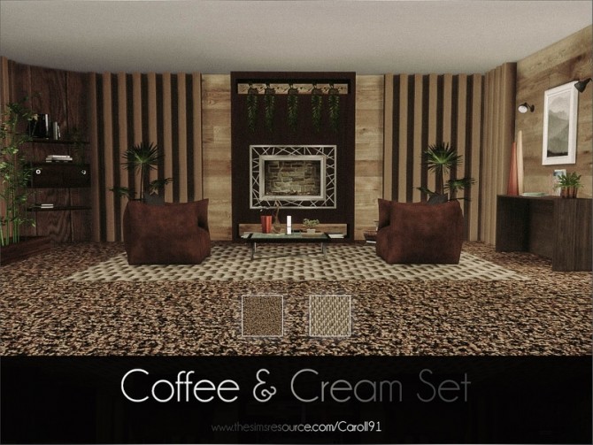 Sims 4 Coffee and Cream Carpet Set by Caroll91 at TSR