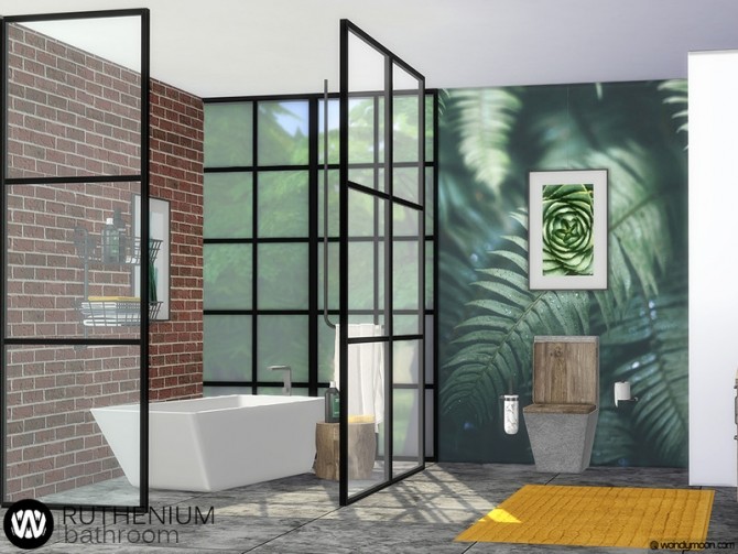 Sims 4 Ruthenium Bathroom by wondymoon at TSR