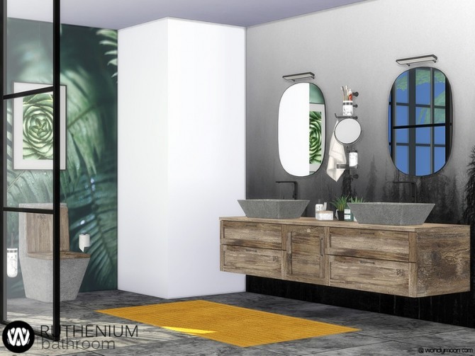 Sims 4 Ruthenium Bathroom by wondymoon at TSR