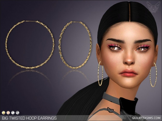 Sims 4 Big Twisted Hoops at Giulietta