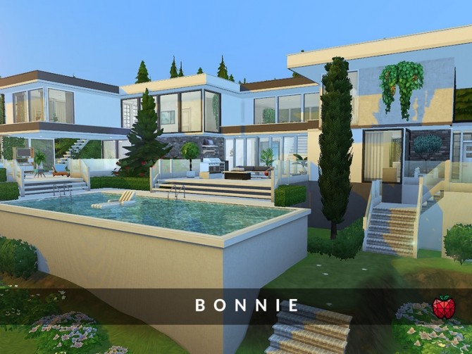 Sims 4 Bonnie contemporary mansion by melapples at TSR