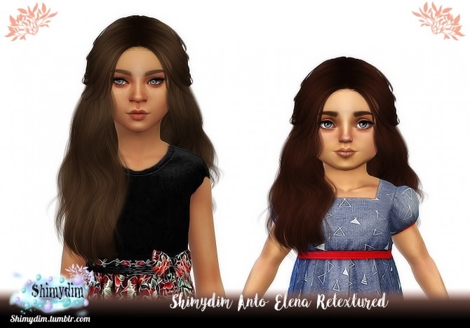 Sims 4 Anto Elena Hair Retexture Child & Toddler Naturals + Unnaturals at Shimydim Sims