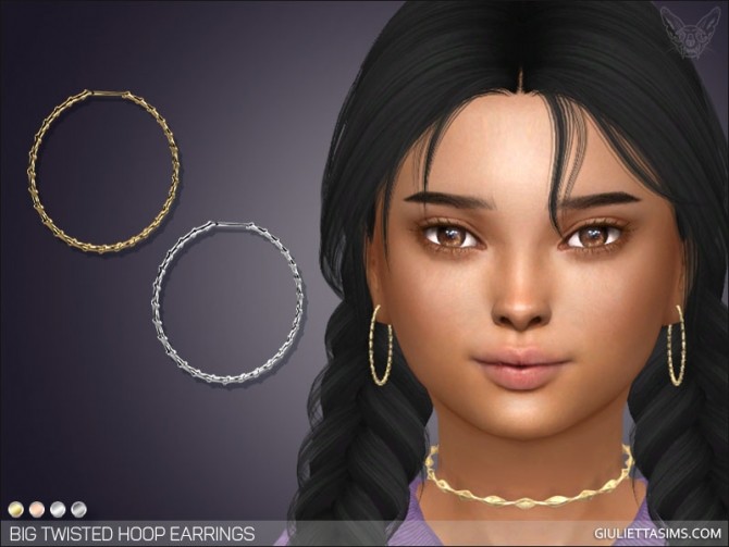 Sims 4 Big Twisted Hoops For Kids at Giulietta