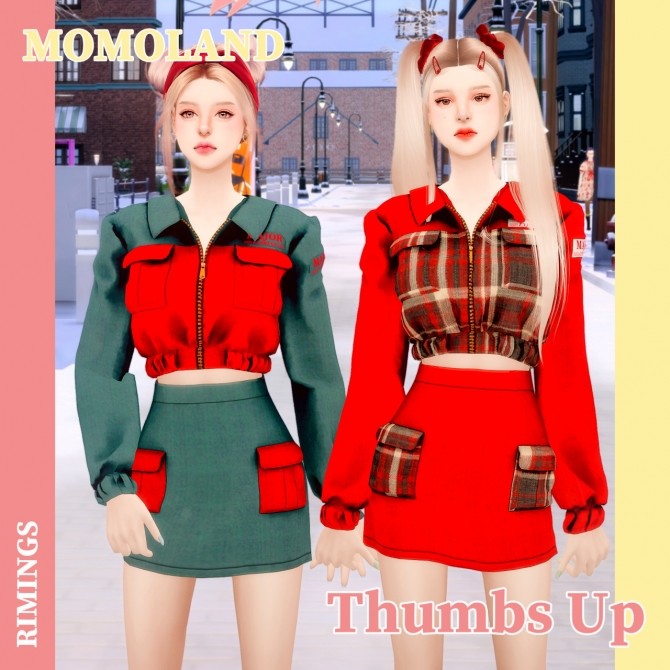Sims 4 MOMOLAND Thumbs Up Stage Costume at RIMINGs