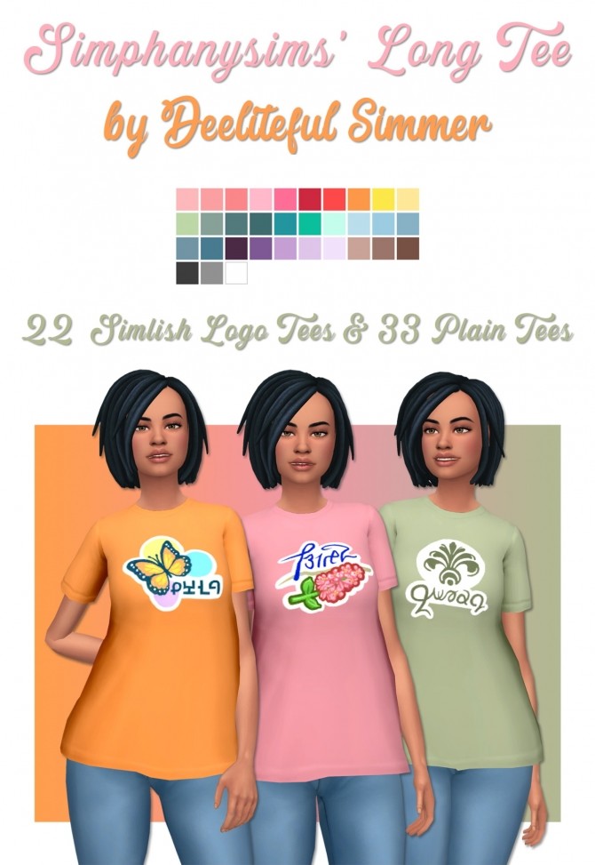 Sims 4 Simphanysims tee recolors at Deeliteful Simmer
