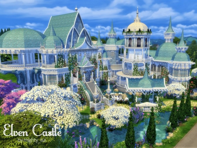 Sims 4 Elven Castle by VirtualFairytales at TSR