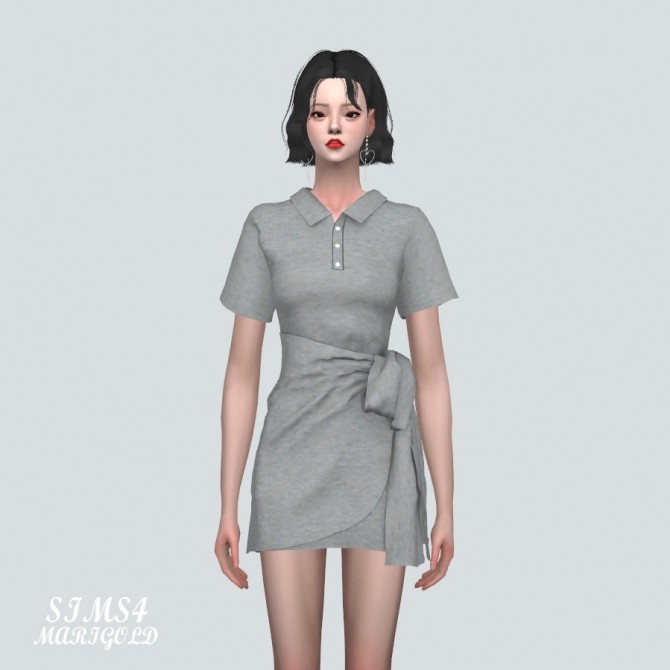 Tied PK Mini Dress at Marigold » Sims 4 Updates
