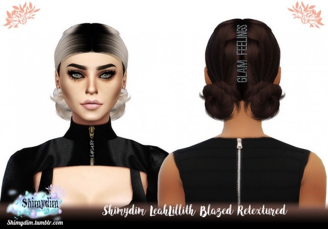 Sims 4 LeahLillith Blazed Hair Retexture DarkRoots Naturals + Unnaturals at Shimydim Sims