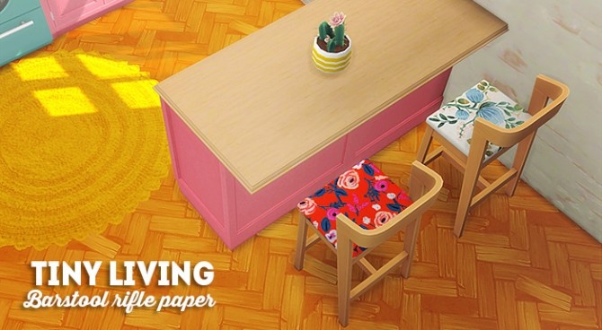 Sims 4 Tiny living barstool rifle paper recolors at Lina Cherie