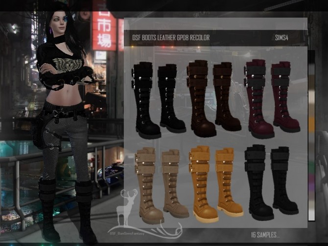 Sims 4 DSF BOOTS LEATHER GP08 by DanSimsFantasy at TSR