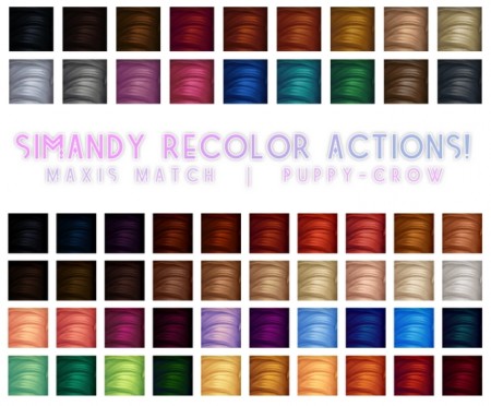 Hair recolor actions at Simandy