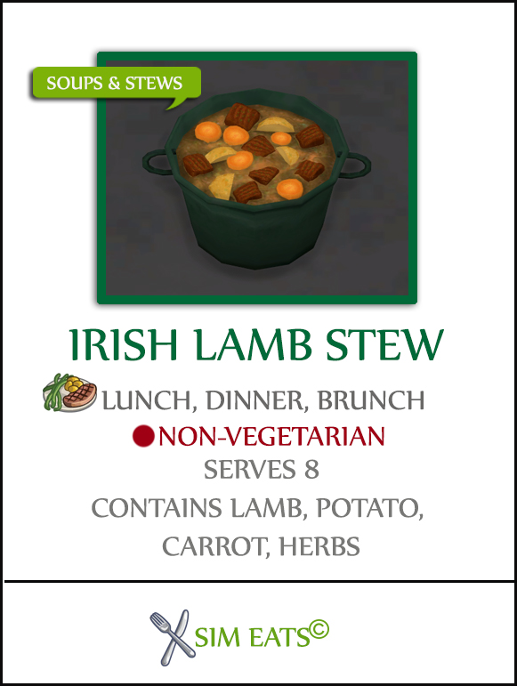 Sims 4 IRISH LAMB STEW at Icemunmun