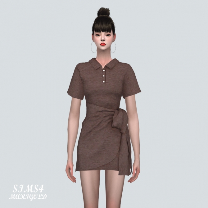 Tied PK Mini Dress at Marigold » Sims 4 Updates