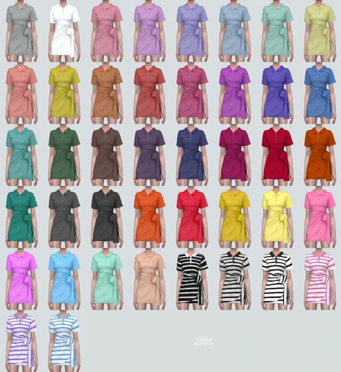 Tied PK Mini Dress at Marigold » Sims 4 Updates