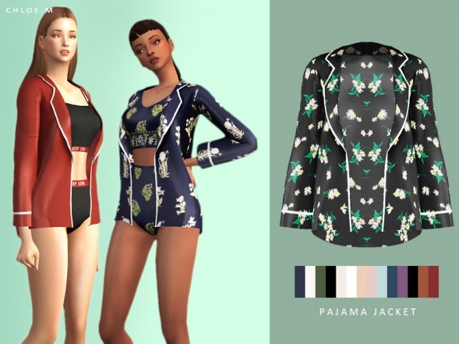 Sims 4 Pajama jacket by ChloeMMM at TSR