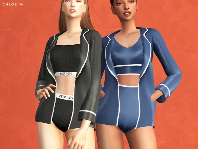Sims 4 Pajama jacket by ChloeMMM at TSR