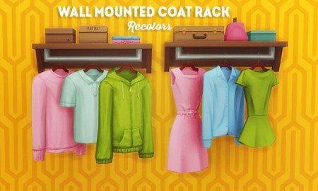 Wall mounted coat rack with shelf recolors at Lina Cherie