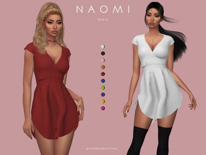 Sims 4 NAOMI dress by Plumbobs n Fries at TSR