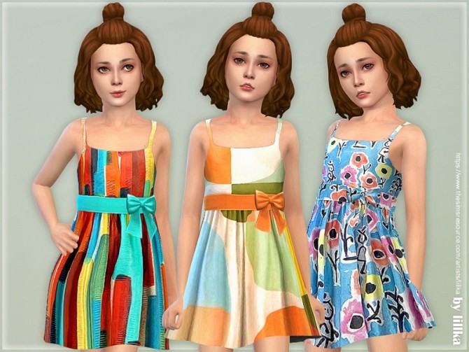 Sims 4 Girls Dresses Collection P136 by lillka at TSR