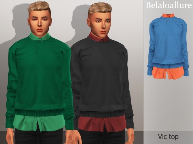Sims 4 Belaloallure Vic top by belal1997 at TSR