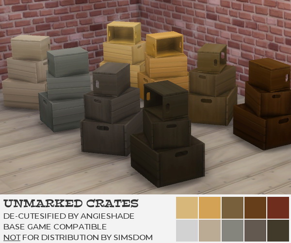 Sims 4 Unmarked crates de cutesified at AngieShade – Intermittent simblr