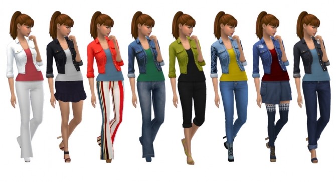Sims 4 BG DENIM JACKET & TEE at Sims4Sue