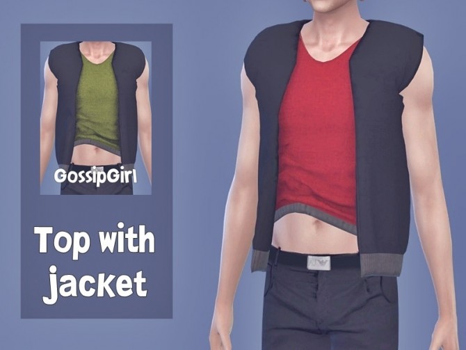 Sims 4 Top with Jacket by GossipGirl S4 at TSR