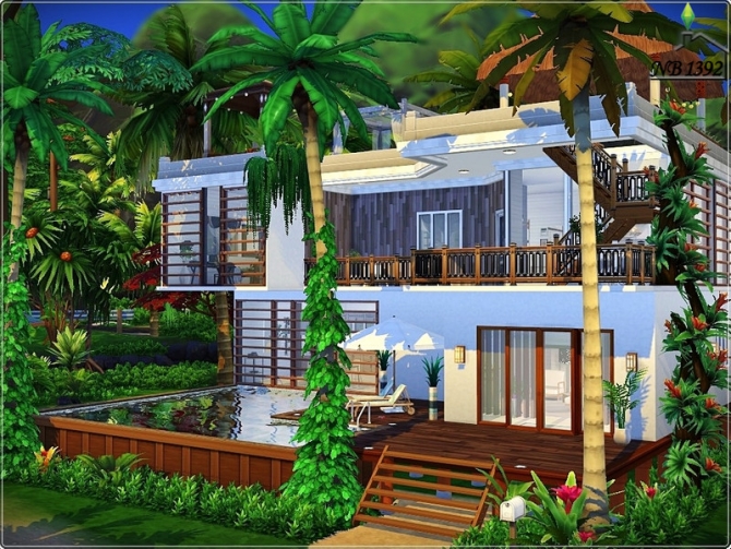 Tropical Haven small house by nobody1392 at TSR » Sims 4 Updates